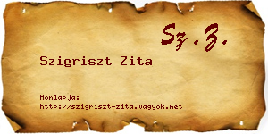 Szigriszt Zita névjegykártya