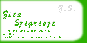zita szigriszt business card